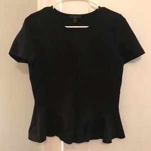 J. Crew black peplum top XS